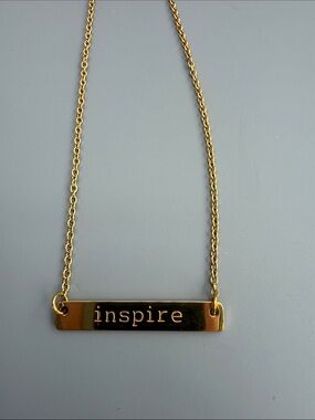 Jook and Nona Gold Inspire Bar Necklace
